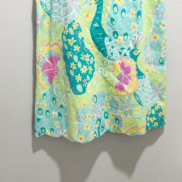 LILLY PULITZER Women’s Strapless Belted Dress SOUTHERN BELLE Peacock Print Sz 0 - Picture 4 of 6